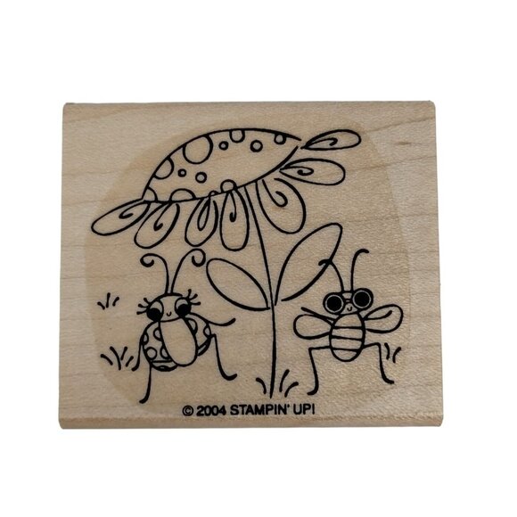 Stampin up Ladybug Picnic 5 Piece Mounted Rubber Stamp Set 2004 Summer - Picture 10 of 13